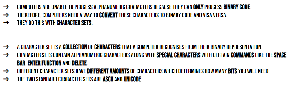 Character Sets Information