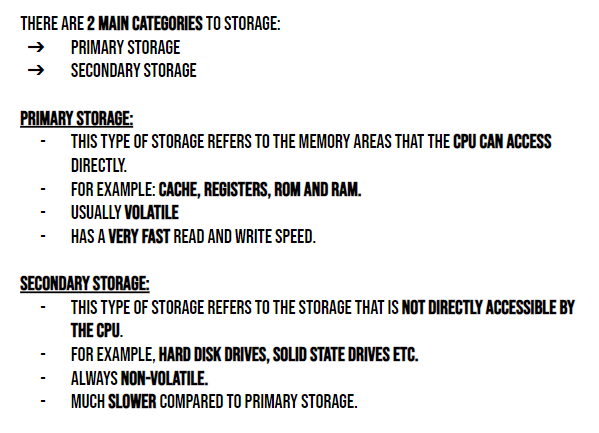 Storage Information